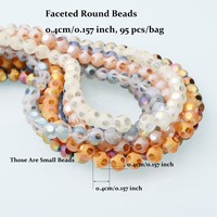Perles en verre rondes givrées électroplaquées à 6 facettes de 4 mm pour la fabrication de bijoux (bracelets, colliers) - Vente en gros usine
