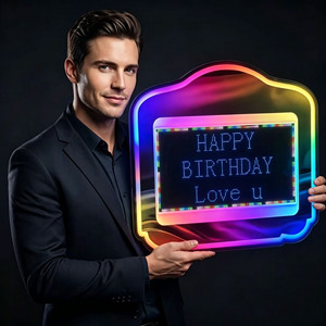 Custom bar Night Club Birthday Vip Bottle Service led Message Board Acrylic Bottle Presenter with Custom logo LED Marquee Sign - Product Image 2