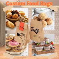Boîtes de sacs en papier kraft alimentaires pour café artisanal personnalisé pâtisserie et café boulangerie sos déjeuner sacs à pain kraft pour emballage de biscuits
