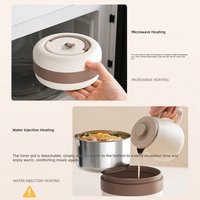 Boîte à lunch isotherme triple compartiment en acier inoxydable 316 sans BPA, grande capacité, portable, compatible micro-ondes, avec pot à soupe hermétique pour le bureau