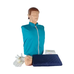 İlk yardım tıp okulu sınıf eğitimi için yarım vücut PVC CPR eğitim mankeni kukla