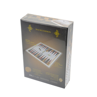 Jeu de société de Backgammon oriental de luxe classique en bois personnalisé avec disques solides et plateau de jeu de luxe