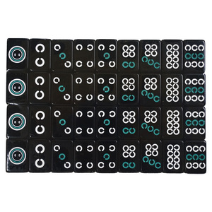 Acrylic Mahjong Tiles Set Black Portable Mini Travel Game Chess Card <b>Entertainment</b> Universal Outdoor Leisure - Product Image 3