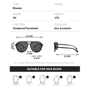 TAC แว่นกันแดดย้อนยุคโพลาไรซ์แบบข้ามพรมแดนใหม่ฟิล์มแท้เฉดสีตกปลาวัสดุ PC สีฟ้าแว่นกันแดดป้องกันรังสีขนาดใหญ่ - Product Image 3