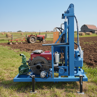 Petite foreuse hydraulique portable pour puits d'eau, profondeur 100-200m, moteur diesel, montée sur remorque, machine de forage à vendre