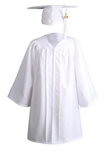 2026 Ensemble de toge de remise de diplôme mate tissée pour enfants, unisexe, avec toge, toque et pompon, uniforme de remise de diplôme pour enfants pour la cérémonie de maternelle - Product Image 4