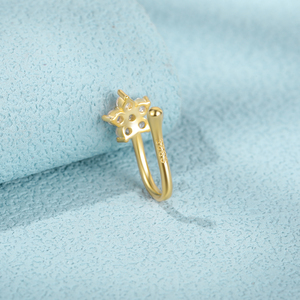 CANNER Bijou de piercing pour le nez, Faux anneau de nez à clipser en forme de fleur avec diamant pétale, pour femmes et filles - Product Image 5