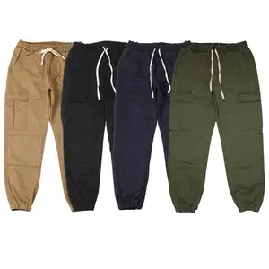 กางเกงคาร์โก้มีกระเป๋าข้างของผู้ชาย,กางเกงสีพื้นกางเกงฟิตเนสสายรูดกางเกงโลโก้สำหรับผู้ชายแบบมีกระเป๋าข้าง