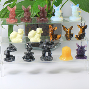 หินธรรมชาติแกะสลักสตรอเบอรี่ <span class=keywords><strong>ninetales</strong></span> สำหรับงานฝีมือคริสตัลของขวัญ - Product Image 2
