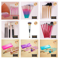 Ensemble de pinceaux de maquillage professionnels de luxe, vegan, de haute qualité, en gros, avec étiquette privée personnalisée, pour le visage, 15 pièces par ensemble