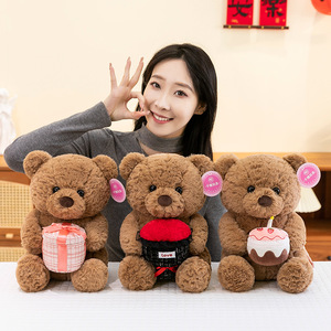 Nuovo Peluche Carino a Forma di <span class=keywords><strong>Orsacchiotto</strong></span> con Fiori di Rosa, Ideale come Regalo di San Valentino - Product Image 1
