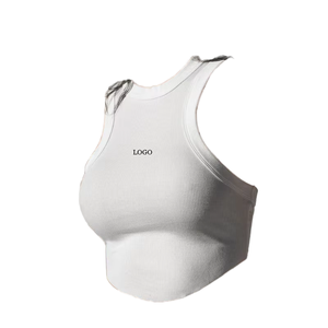 Camiseta de tirantes de verano para mujer, con logo personalizado impreso, diseño ajustado, nuevo modelo, a bajo precio, de color sólido. - Product Image 3