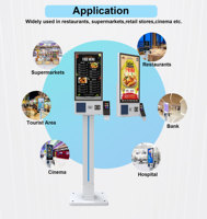 Kiosque numérique de commande automatique de 23,6 pouces, écran tactile LCD sur pied, machine de paiement, kiosque publicitaire, écran LCD