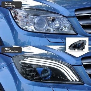Conjunto de Faros Delanteros LED Modificados Estilo Maybach para Mercedes-Benz Clase C 2007-2010, con Intermitentes Dinámicos, Color 6000K, 12V - Product Image 2