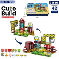 Juego de Bloques Magnéticos de Construcción para Niños, con Ventana de Colores, en Caja de Plástico Portátil, Mini Bloques de 3.75cm, Juguete de Ensamblaje para 4-6 Años
