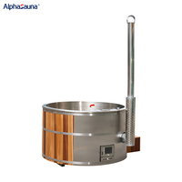 Badewannen & Whirlpools Holz-Badewanne Whirlpool und Massage Outdoor-Spa-Wannen für Vier Personen Freistehende Holzbeheizte Hot Tub