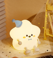 Lampe à claquer en forme d'étoile LED, éco-responsable, en silicone coloré, veilleuse, effet de décompression, cadeau créatif pour chambre d'enfant, chevet, nouveauté