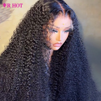 Perruque bouclée RawJerry 30 pouces, perruque frontale en dentelle HD complète, fournisseur en gros, perruques sans colle en cheveux humains vierges bruts 12A pour femmes
