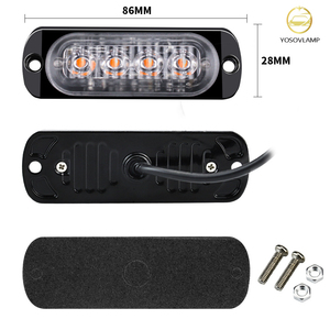 Yosovlamp Luce Stroboscopica di Segnalazione per Camion e Furgoni, 12-24V, Ultra-sottile, 4 LED, 12W, Alta Luminosità, Durata 50000 Ore, <span class=keywords><strong>A3</strong></span> - Product Image 1