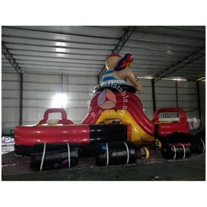 Parcours d'obstacles gonflable pour enfants, thème lutte contre les incendies, jeu gonflable d'extérieur Wipe Out - Product Image 4
