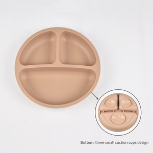 Assiette en silicone flexible et durable à 3 compartiments pour enfants avec base à forte ventouse - Product Image 1