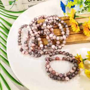 All'ingrosso naturale 8mm cristalli di lucidatura pietre curative <span class=keywords><strong>rosa</strong></span> <span class=keywords><strong>agata</strong></span> braccialetto per Feng Shui - Product Image 3