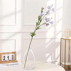 Stile europeo di fascia alta sfuso bianco blu Wild Delphinium fiori di seta artificiale Larkspur fiore per la decorazione di nozze - Product Image 2