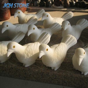 Décoration maison marbre blanc et pierre <span class=keywords><strong>de</strong></span> granit sculpté à la main colombe Pigeon oiseaux sculptures - Product Image 1