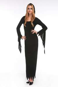 <span class=keywords><strong>Disfraz</strong></span> de Bruja Medieval Negro de Lujo <span class=keywords><strong>para</strong></span> <span class=keywords><strong>Mujer</strong></span> Adulta con Capa y Guantes, Material de Poliéster <span class=keywords><strong>para</strong></span> Fiesta de <span class=keywords><strong>Halloween</strong></span>, Venta al por Mayor - Product Image 4