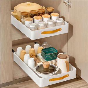 Under Desk Mounted Sliding Adhesive Cupboard <b>Pull</b> <b>Out</b> <b>Kitchen</b> Cabinet Organizer Storage <b>Pull</b> Drawers for Pantry Cabinets Stick - Product Image 1