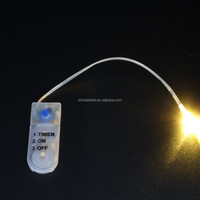 Lumière LED à piles avec minuterie, 2 piles CR2032, blanc chaud, ampoule unique, guirlande lumineuse pour fête, mariage, décoration de table