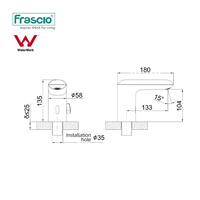 Robinet Mitigeur Intelligent Frascio Moderne Chaud/Froid à Capteur Automatique Sans Contact Eco Power pour Salle de Bain et Utilisation Extérieure