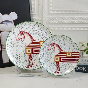 Vaisselle haut de gamme pour hôtels et clubs, assiettes en porcelaine fine pour cuisine occidentale, assiettes plates de 10 pouces, assiettes peu profondes de 8 pouces, présentoirs en céramique écologiques - Product Image 3