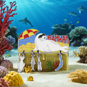 Travelpro Custom Animal Key Chain Metal Souvenir Fridge Magnet <strong>Sunshine</strong> and Beach Design Magnetic Refrigerator Decoration <strong>Gifts</strong> - Product Image 4