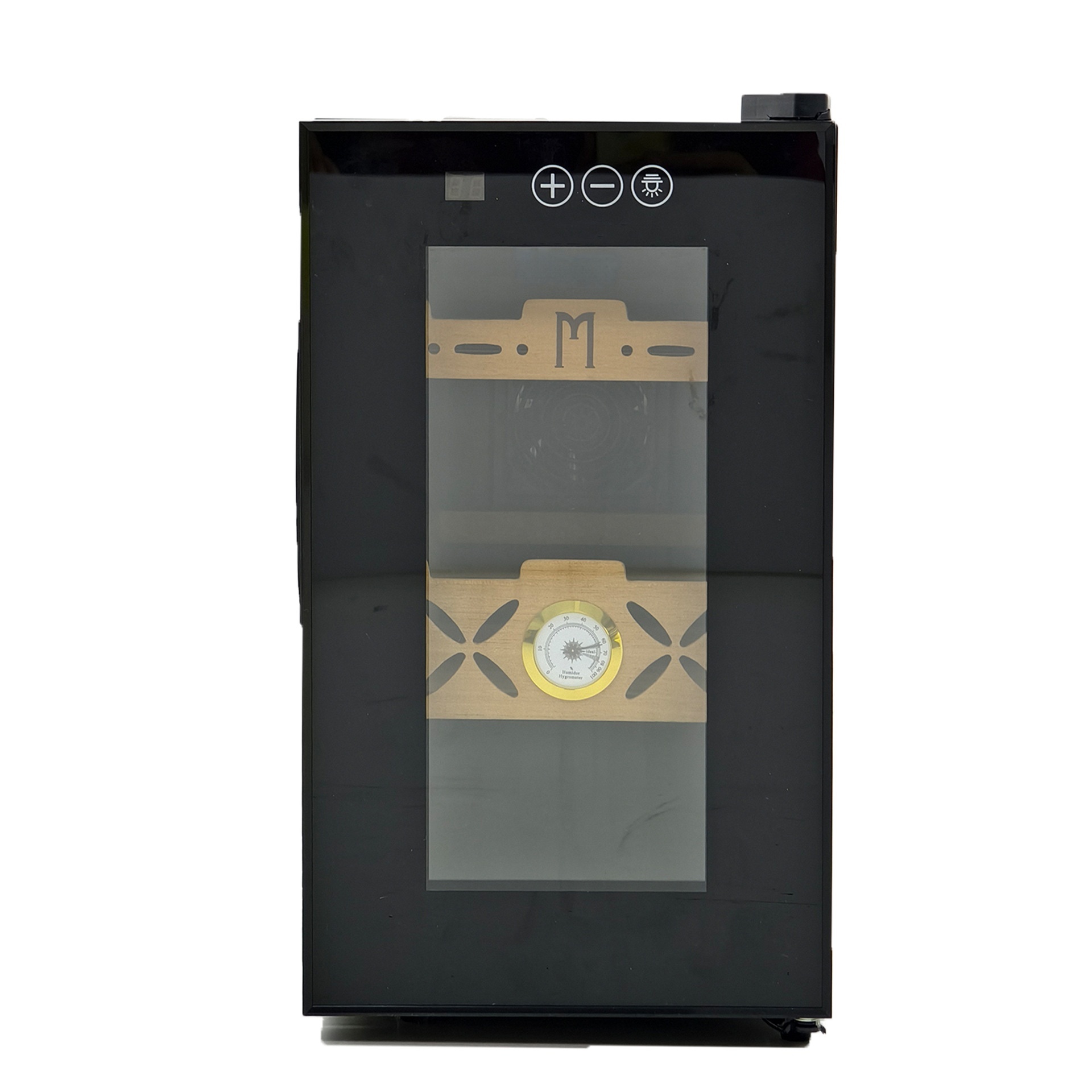 200 Pieces Smart Temperature Control Silent Wooden Stainless Steel Transparent Glass Single-Zone Electronic Cigar Humidifier