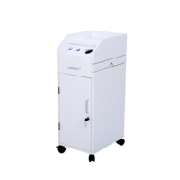 Chariot de machine de beauté du visage chariot de Salon de coiffure boîte en bois en acier blanc emballage inoxydable roues de meubles chariot de Salon