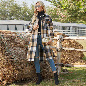 <span class=keywords><strong>Cappotto</strong></span> Lungo da Donna in Tartan Vintage con Tasche, Stile Oversize, Vendita all'Ingrosso - Product Image 2
