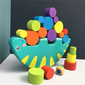Juego de equilibrio de dinosaurio, equilibrio de madera, bloques apilables de madera, juego educativo Montessori para niños de 2 a 4 años - Product Image 6