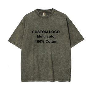 Design Wholesale Men's T-<b>shirts</b> Plain Heavyweight Cotton Acid Washed T <b>Shirt</b> Custom Logo Oversized T <b>Shirt</b> Men - Product Image 4