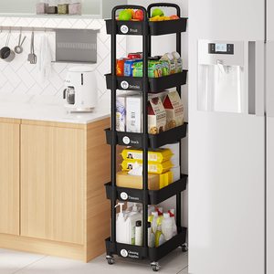 Carrito de Almacenamiento Delgado con Ruedas, Organizador Expandible para Espacios Estrechos, Estante Utilitario Ajustable para Cocina, Baño, Lavandería - Product Image 3