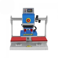 Nouvelle presse à chaud semi-automatique pneumatique à plateau plat 20*20cm, petite zone d'impression, double table de travail, 110V, pour estampage de logos