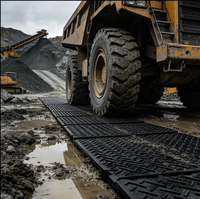 Tapis de protection du sol durable 4'x8' à emboîtement, haute capacité de charge pour accès de grues et équipements lourds