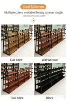 Étagère de présentation en bois et métal légère pour cosmétiques de beauté, avec 4 étagères, meuble de magasin autoportant