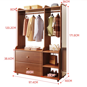 <span class=keywords><strong>Cintre</strong></span> suspendu <span class=keywords><strong>dressing</strong></span> miroir palier intégré chambre support de rangement multifonctionnel mobile corps entier miroir porte-chapeau - Product Image 6