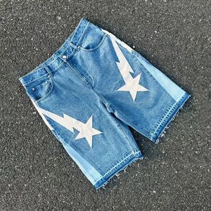 Hong Kong Custom <b>Jorts</b> Digital Printing Casual Mens <b>Baggy</b> Denim Shorts Straight Leg Raw Hem Cut Edge Distressed Men's <b>Jorts</b> - Product Image 1