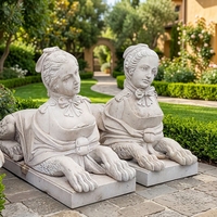 Statue en marbre blanc sculptée à la main, taille réelle, décoration extérieure pour maison, jardin, villa, parc, sculpture de Sphinx en pierre égyptienne