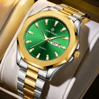 Montre à quartz pour homme de luxe avec bracelet en acier inoxydable, étanche, avec date luminescente, montre de mode pour homme