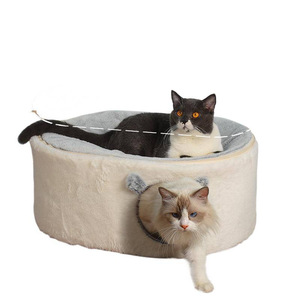 Lit pour animaux de compagnie en peluche, grande capacité, fermé et amovible, vente en gros pour chats et chiens, type grotte - Product Image 6