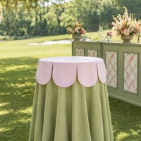 Nappe ronde festonnée à rayures pour table de cocktail, événements et banquets – Fournisseur direct usine