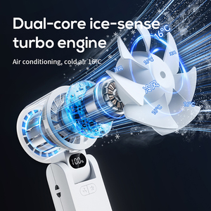 Foldable Portable High Speed <b>Ice</b> Cooling Handheld Fan Three-Speed Rechargeable 4000mAh Battery Hands-Free Plastic Outdoor <b>Cooler</b> - Product Image 4